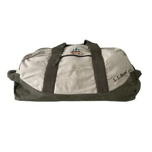 Vintage L.L. Bean Khaki & Green Extra Large Canvas Duffle Bag Travel Camping